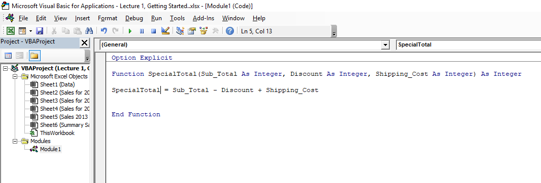 How to Create User Defined Function in Excel VBA – Data Analytics